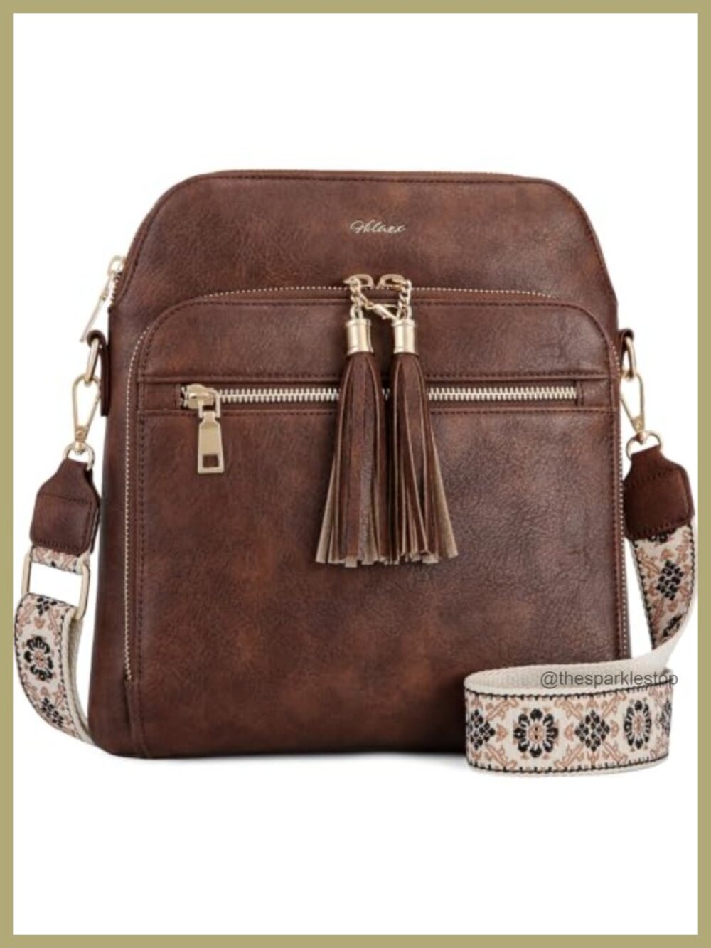 Women's Leather Crossbody Anti Theft RFID Blocking Purse Travel Adjustable